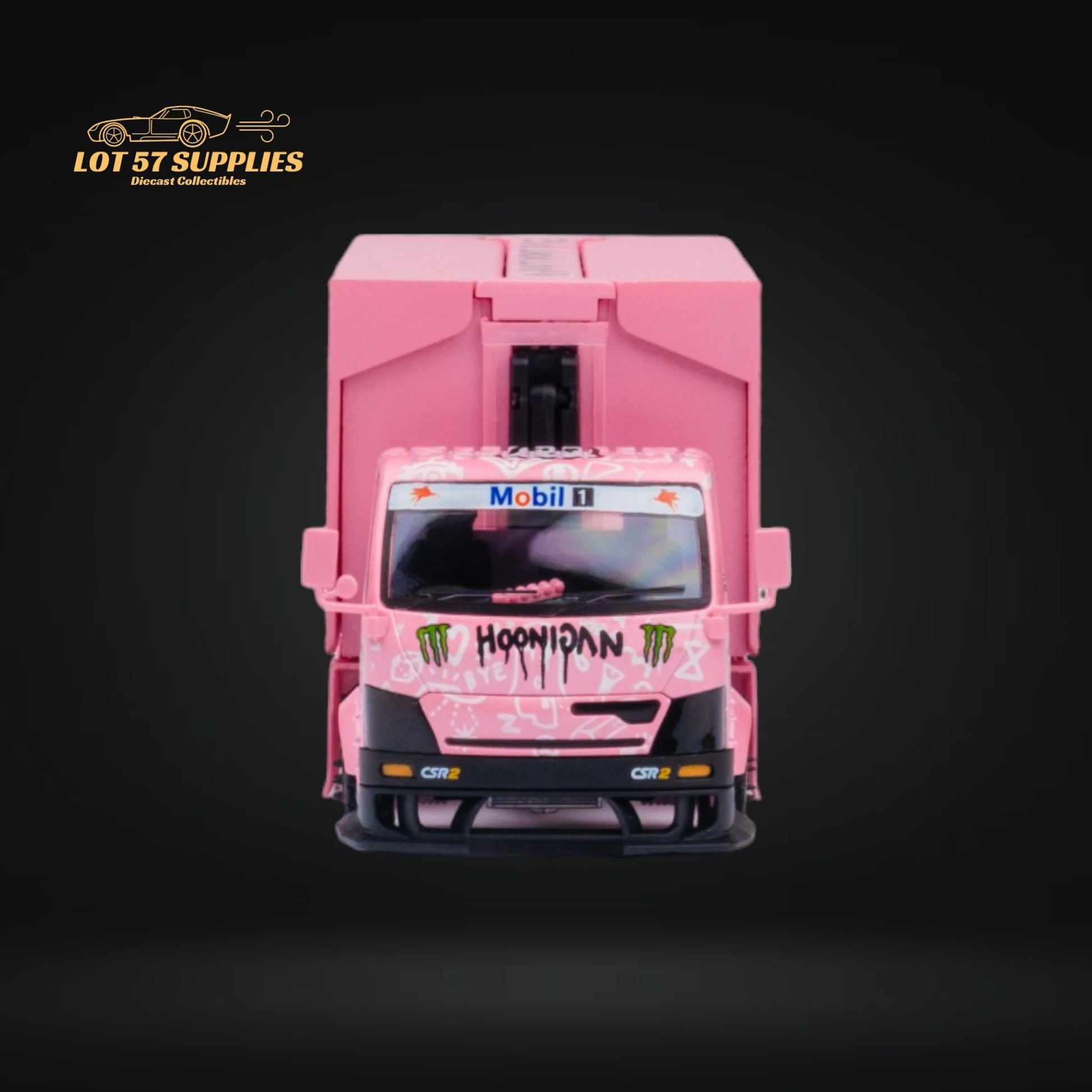 MicroTurbo HINO 300 Custom Box Truck in Pink #43 Livery 1:64 MT6404B5