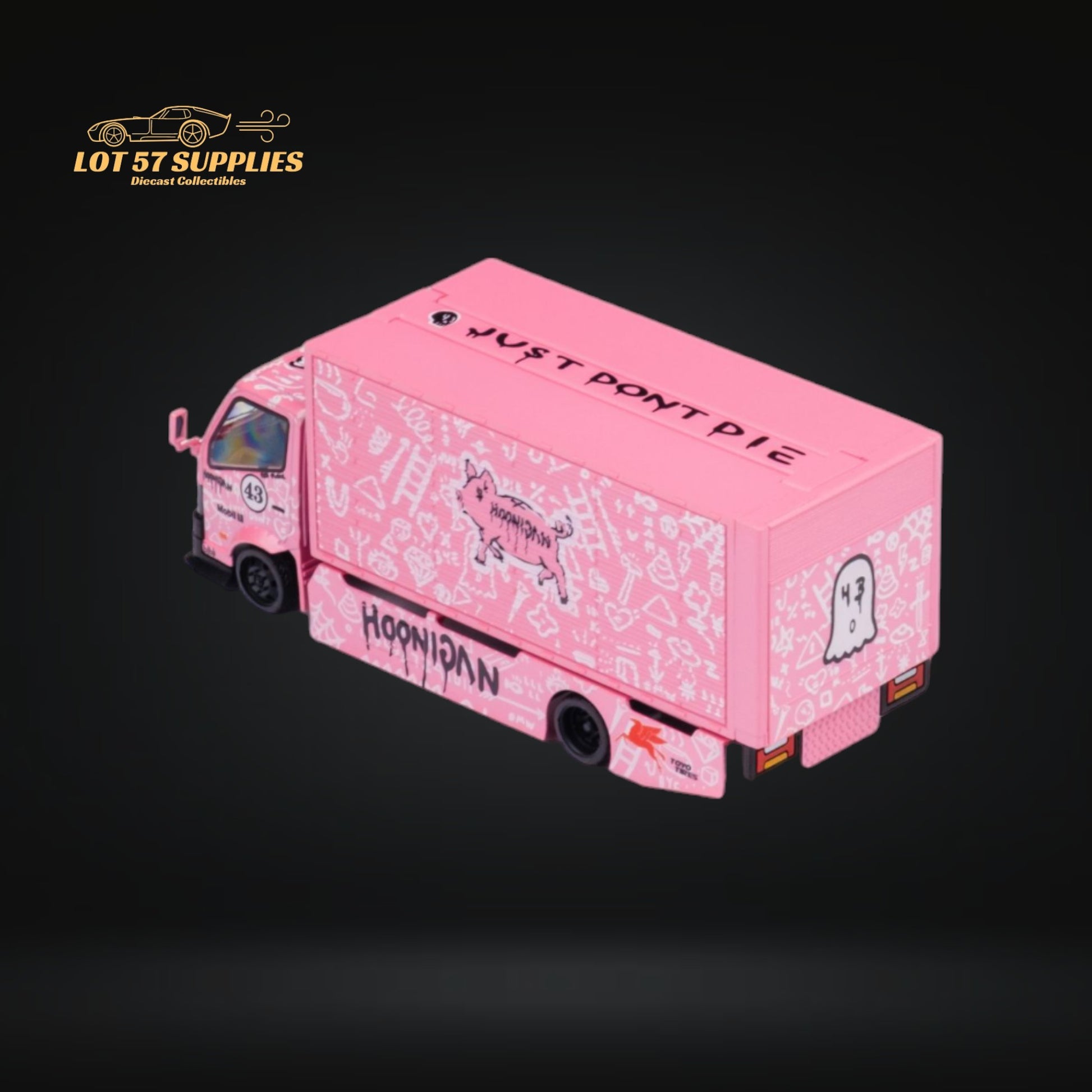 MicroTurbo HINO 300 Custom Box Truck in Pink #43 Livery 1:64 MT6404B5