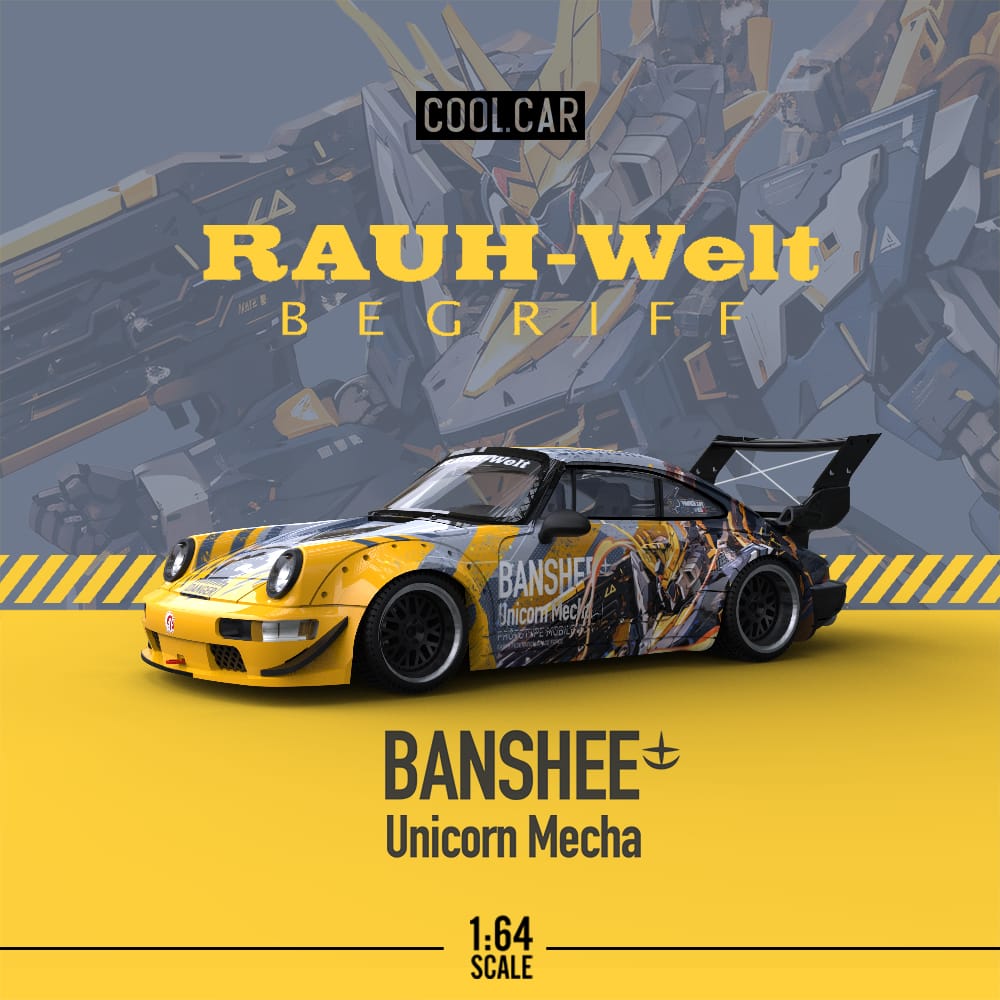 Cool Car Porsche RWB 964 BANSHEE MECHA Livery 1:64 Diecast Model