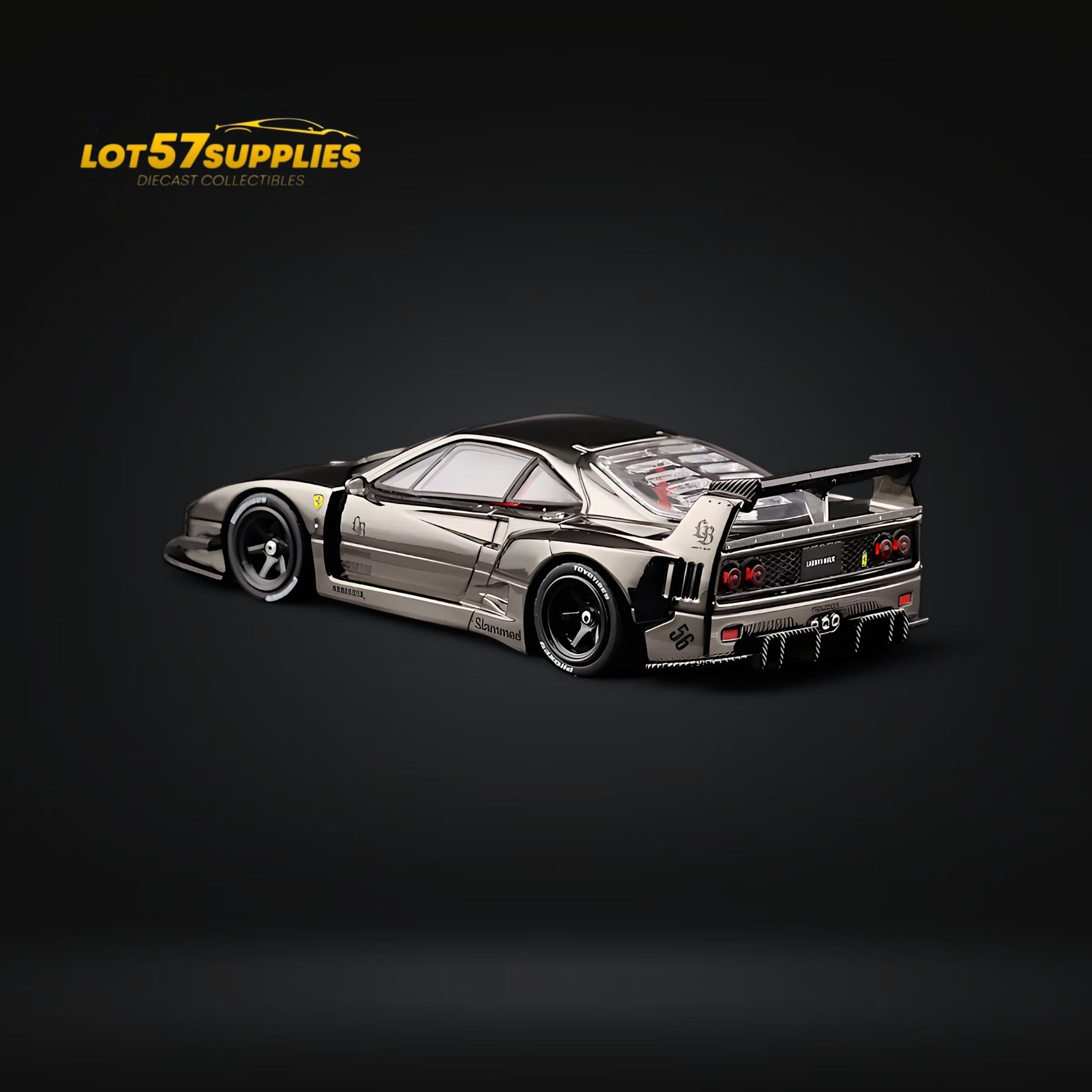 Inno64 Ferrari F40 Chrome Black LBWK 1:64