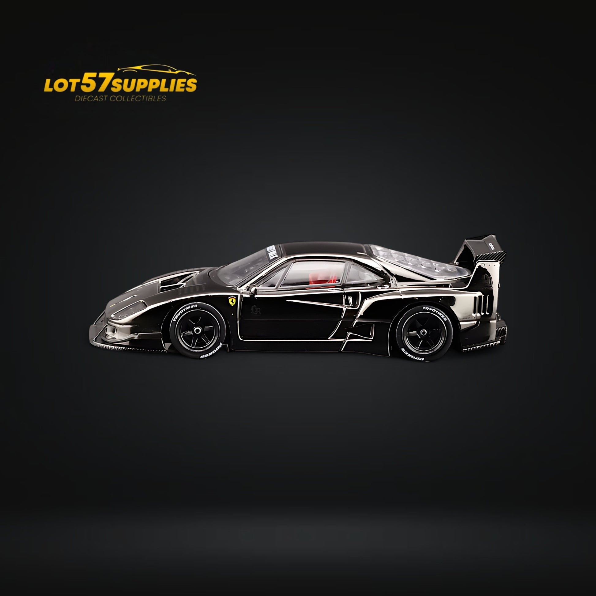 Inno64 Ferrari F40 Chrome Black LBWK 1:64