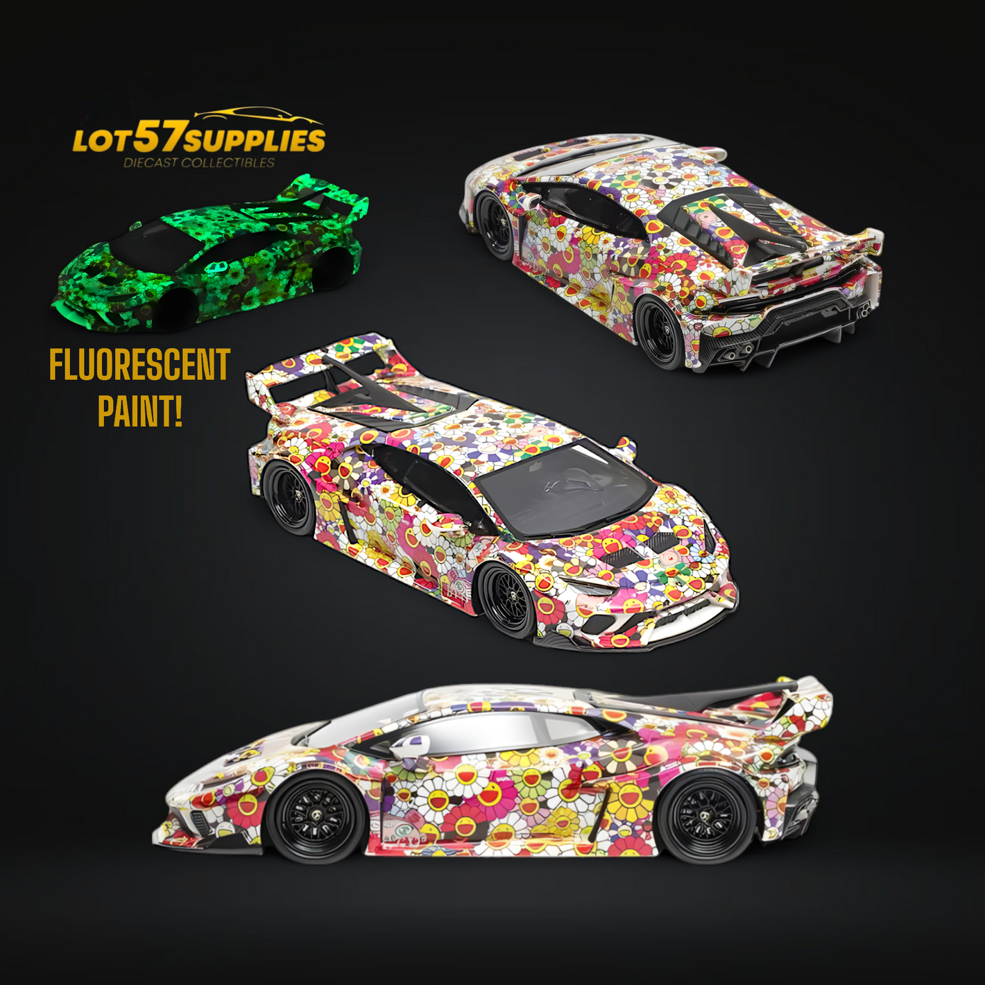 Flame Lamborghini Huracan GT LP610 Sun Flower Luminous 1:64