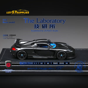 The Laboratory X ZONZO Gemballa Mirage GT MATTE BLACK 1:64 Resin