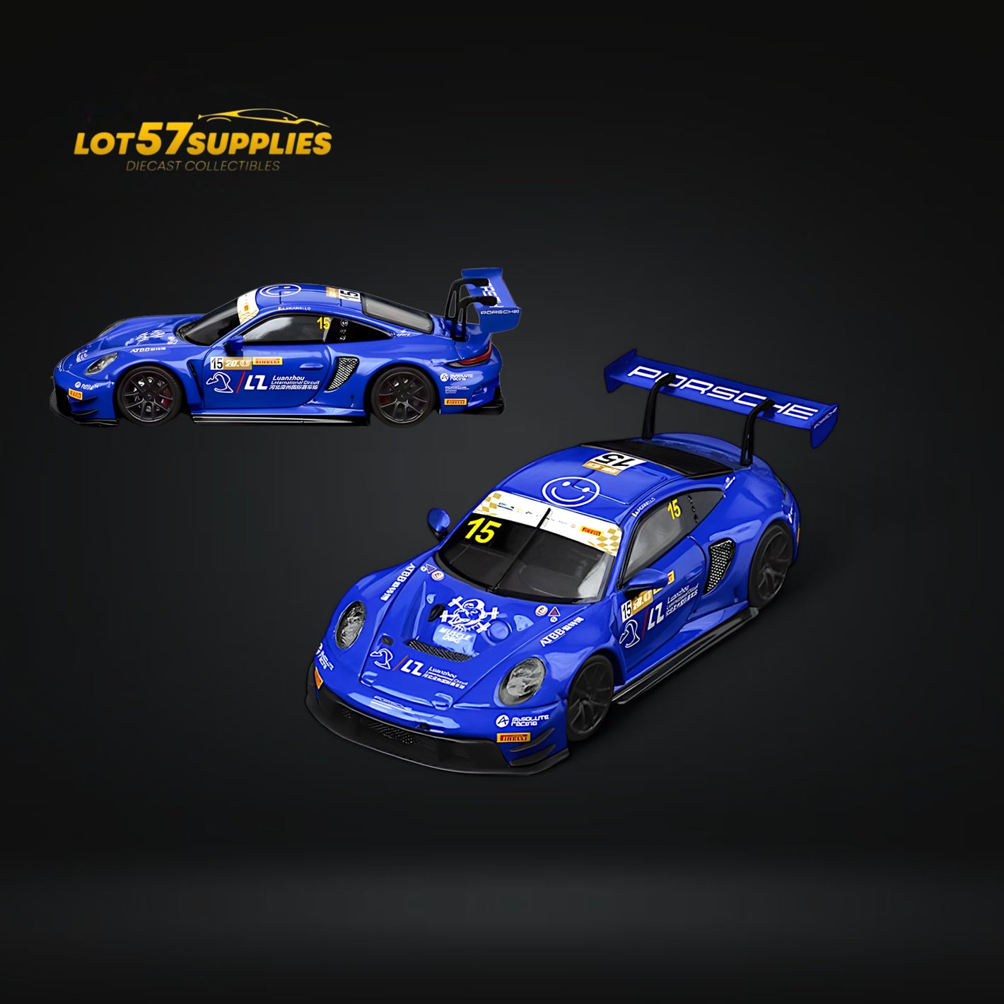 SR STAR RACE Porsche 911 GT3 Racing Blue No.15 Racing 1:64