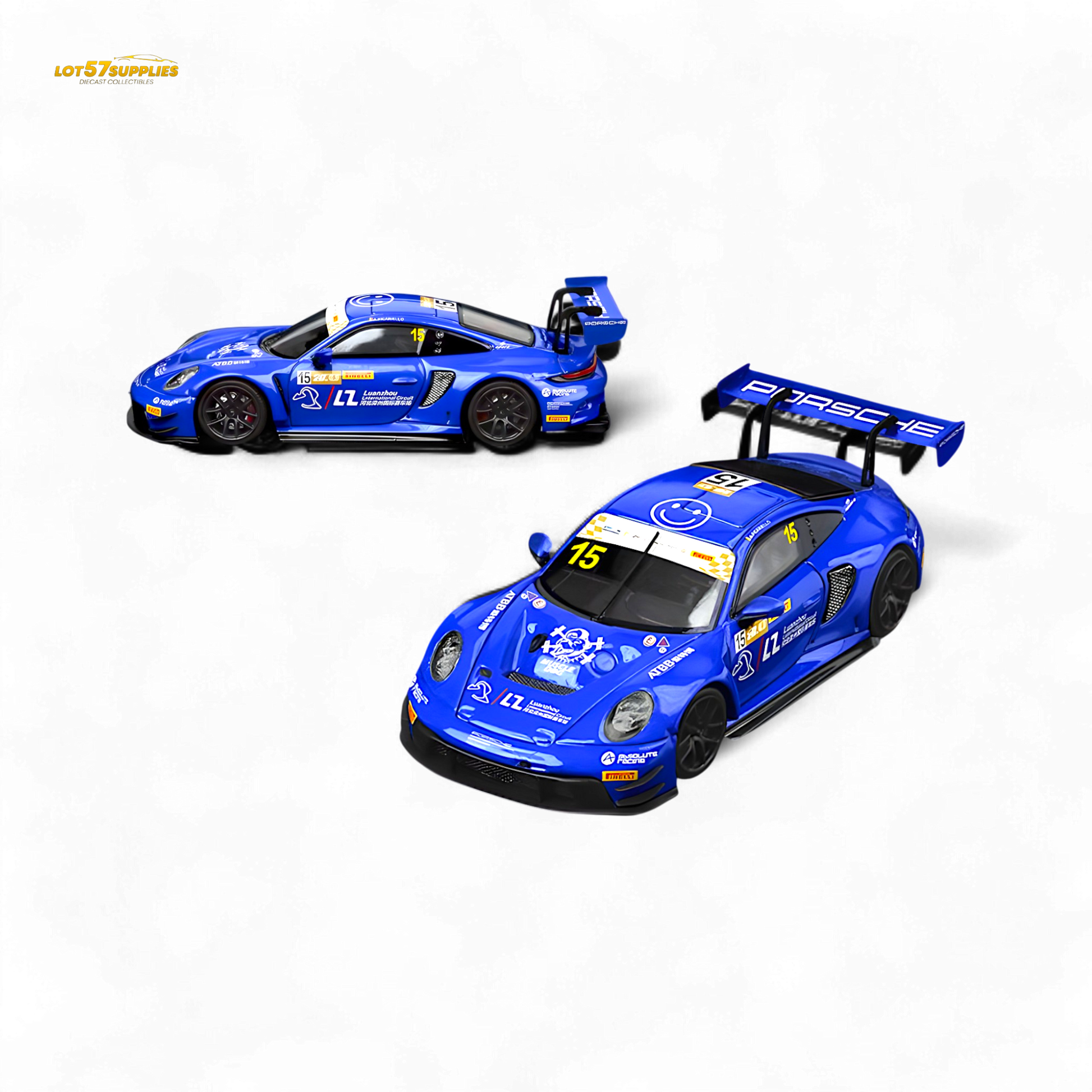 Star Race Porsche 911 GT3 Racing Blue No.15 1:64 Diecast Model