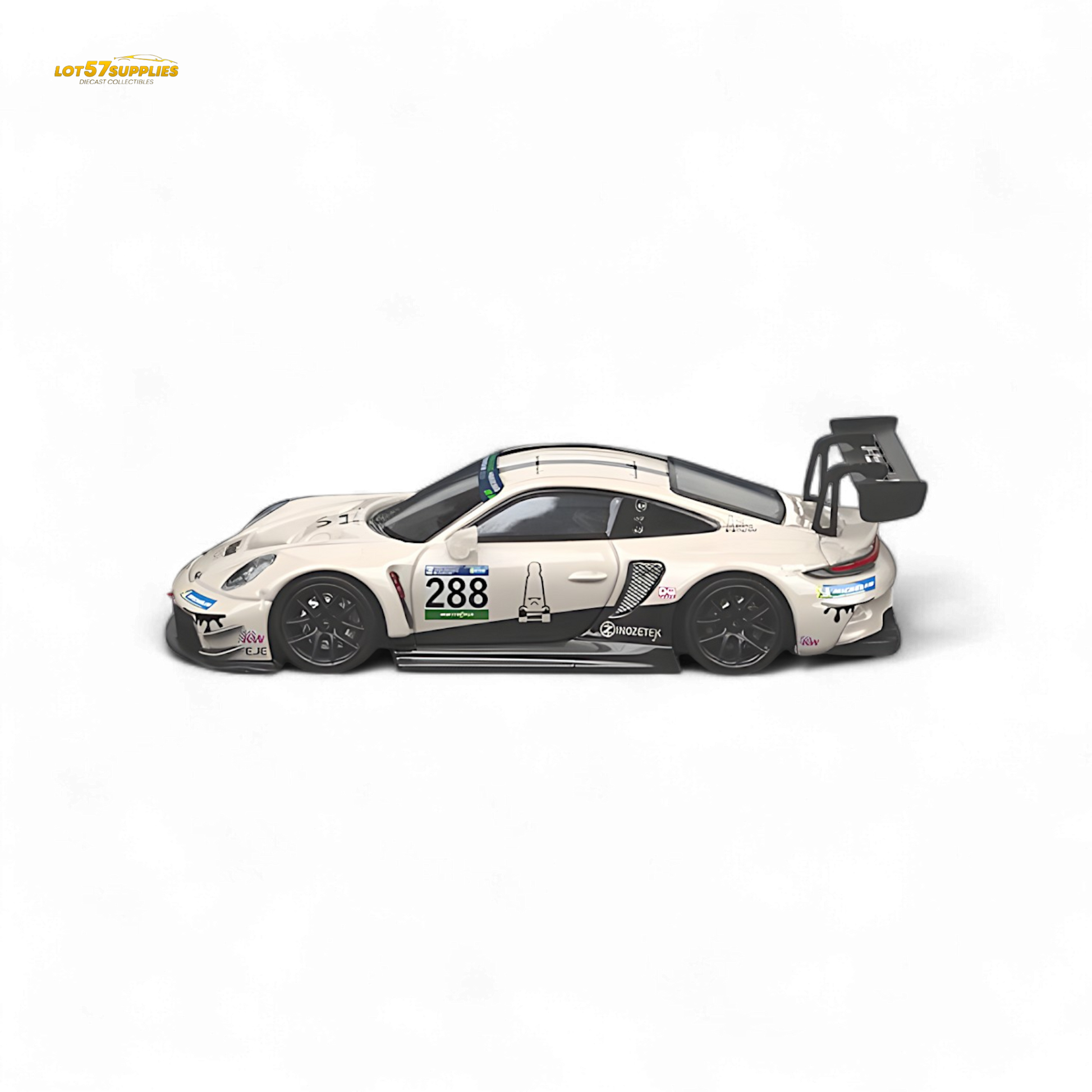 Star Race Porsche 911 GT3 Racing Milky White No.288 Diecast Model