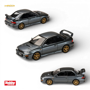 Hobby Japan Subaru Impreza WRX Type R STI Cool Gray 1:64 Scale Diecast Model Multi Angle View