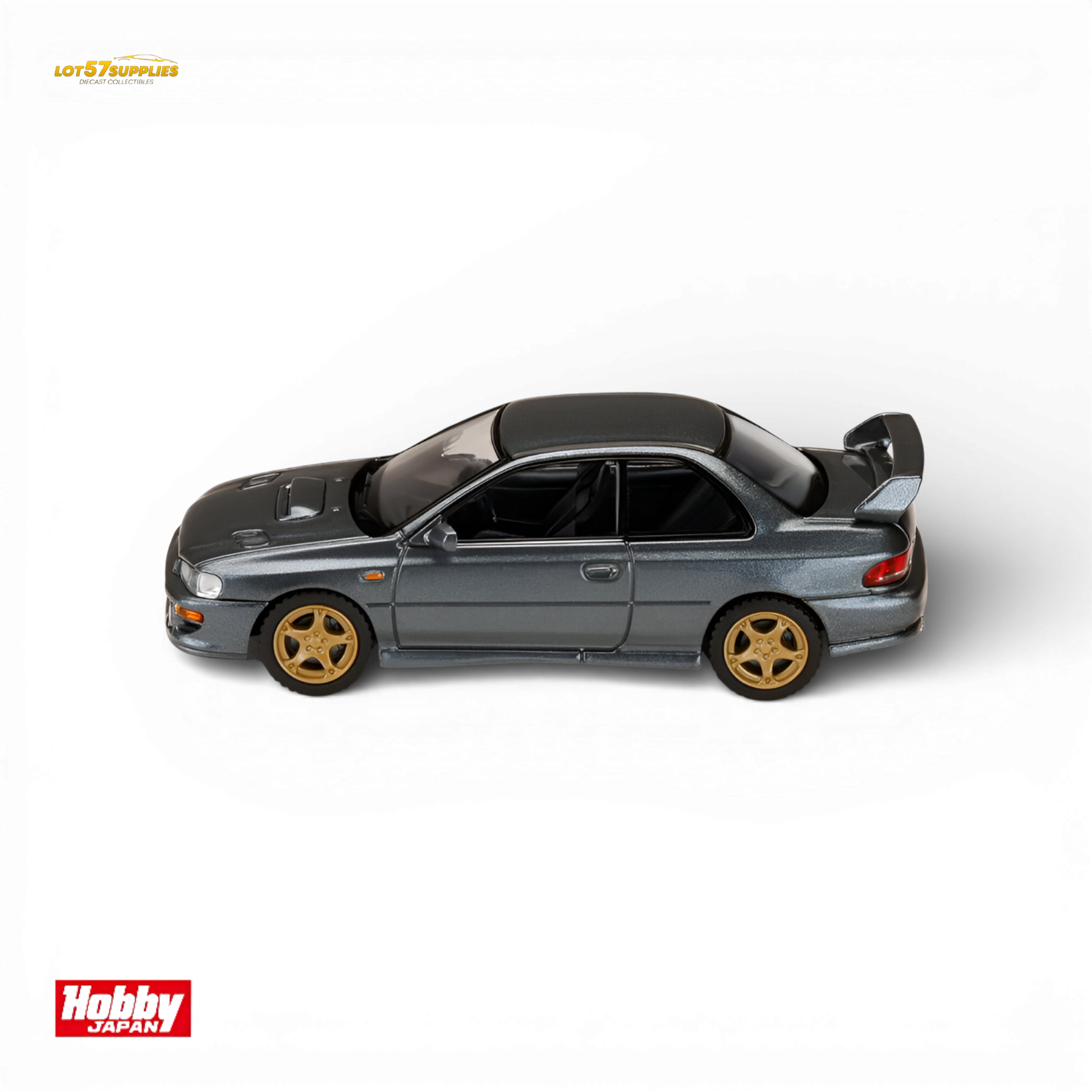Hobby Japan Subaru Impreza WRX Type R STI Cool Gray 1:64 Scale Diecast Model Side Profile