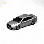 Silver car model on a white background