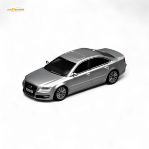 Silver car model on a white background