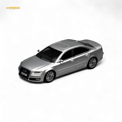 Silver car model on a white background