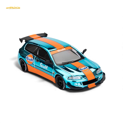 ET Model Honda Civic EG6 Pandem Rocket Bunny Gulf 1:64 Diecast Model