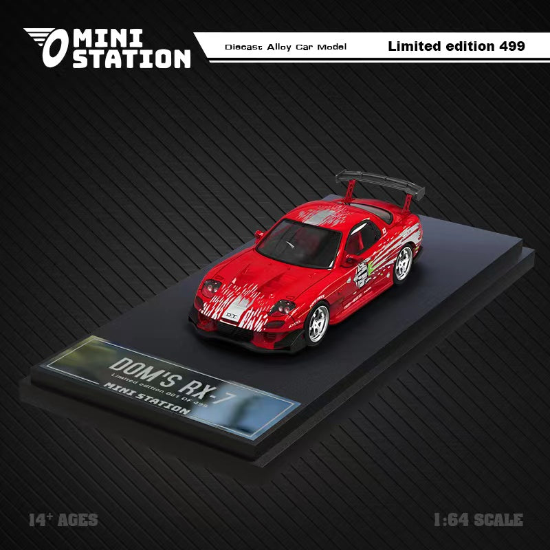 Mini Station Dom's RX-7 Red Fast and Furious Livery 1:64 • Lot57Supplies  Diecast Shop