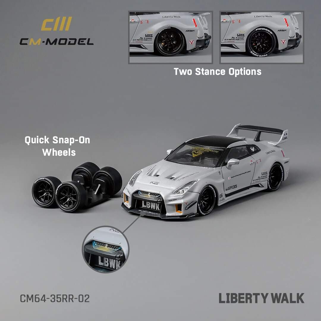 (Pre-Order) CM Model Nissan Skyline GT-R R35RR Gray LBWK 1:64