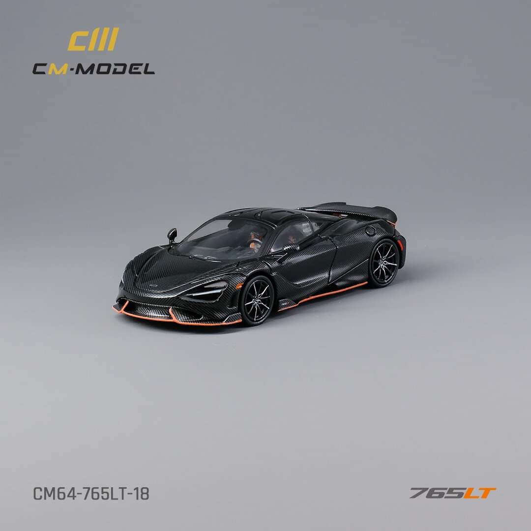 (Pre-Order) CM Model McLaren 765LT Full Carbon With Orange Line 1:64