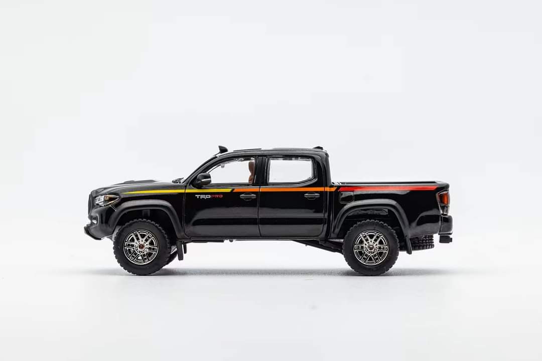 (Pre-Order) GCD Toyota TACOMA Pickup Truck Black Bull Pattern With Granty Spot Lights 1:64