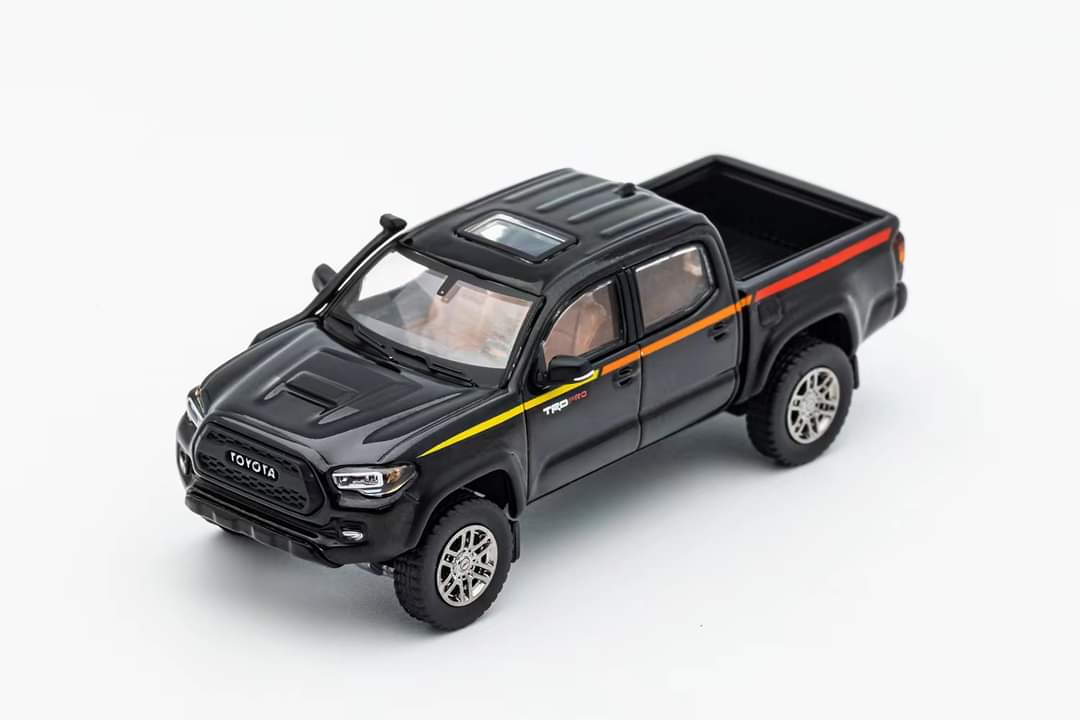 (Pre-Order) GCD Toyota TACOMA Pickup Truck Black Bull Pattern With Granty Spot Lights 1:64