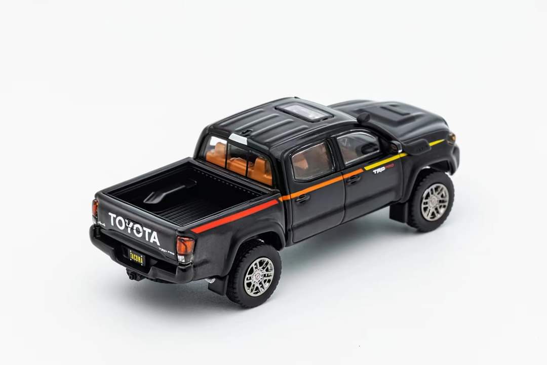 (Pre-Order) GCD Toyota TACOMA Pickup Truck Black Bull Pattern With Granty Spot Lights 1:64