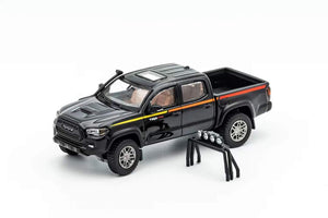 (Pre-Order) GCD Toyota TACOMA Pickup Truck Black Bull Pattern With Granty Spot Lights 1:64