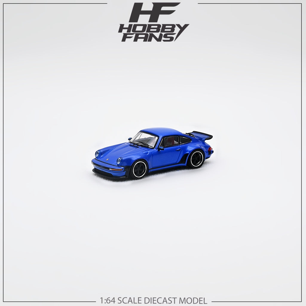 (Pre-Order) HobbyFans Porsche Singer 930 With Removable Rear Engine Cover BLUE / WHITE GREEN PATTERN 1:64