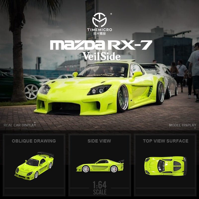 (Pre-Order) TimeMicro Mazda RX-7 VeilSide BLACK / GREEN / WHITE 1:64