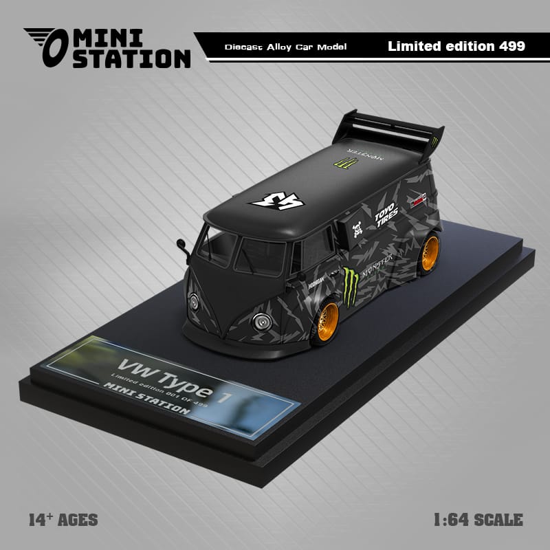 (Pre-Order) Mini Station RWB T1 Van in Monster Livery 1:64