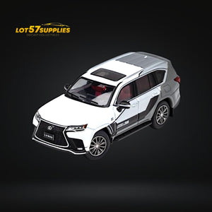 GCD Lexus LX600 Sport White & Gray Sport w/ Active Suspension 1:64