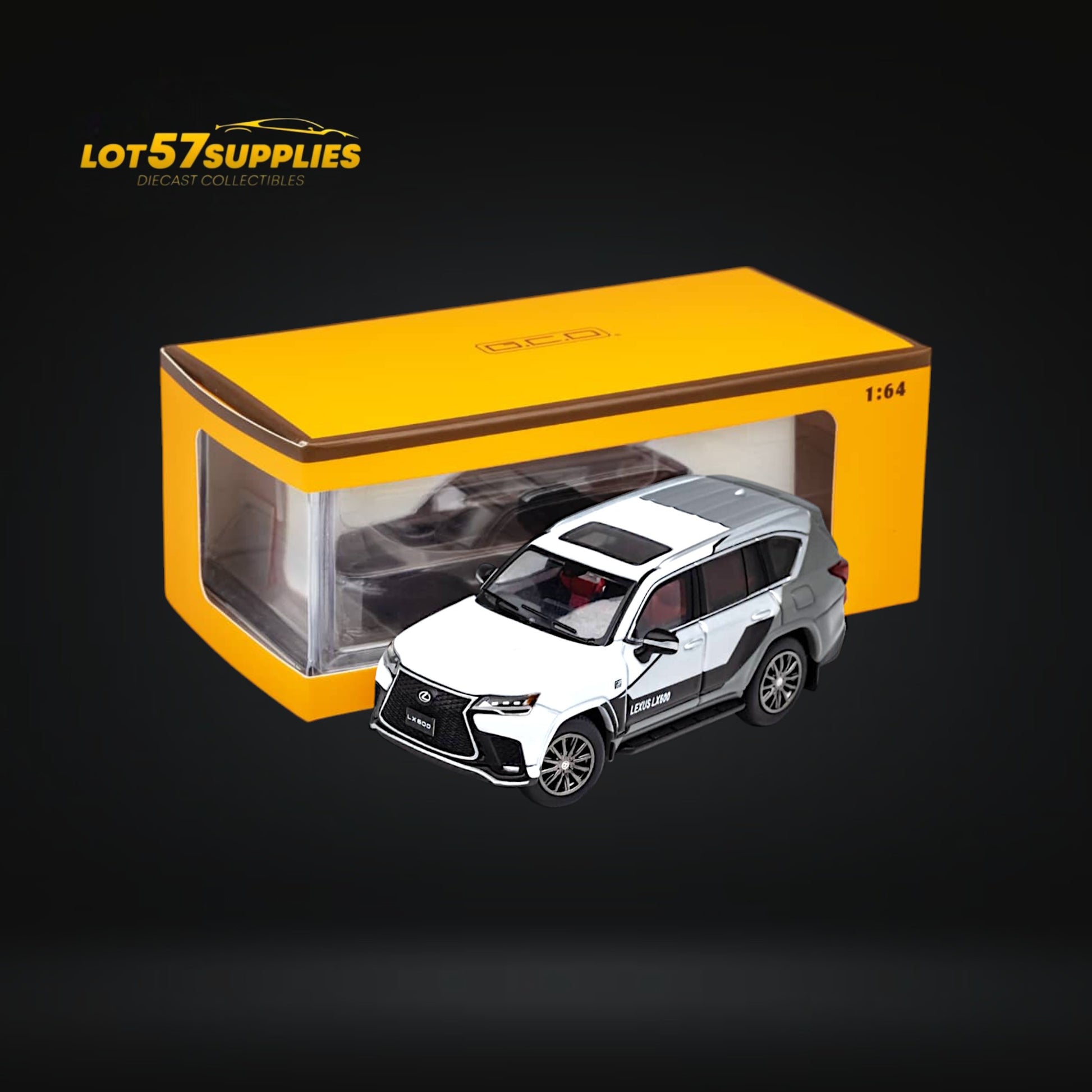 GCD Lexus LX600 Sport White & Gray Sport w/ Active Suspension 1:64