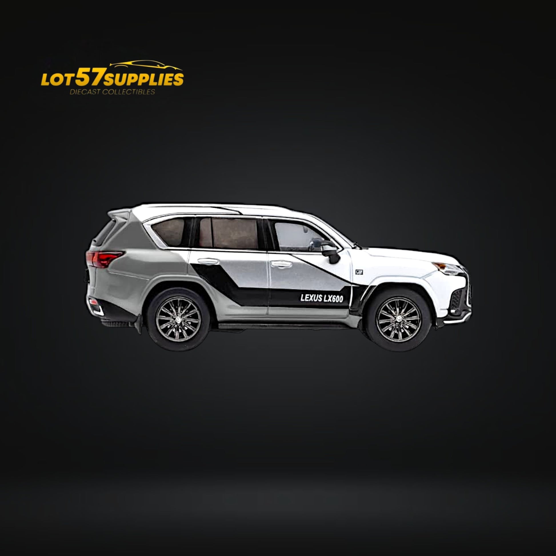 GCD Lexus LX600 Sport White & Gray Sport w/ Active Suspension 1:64