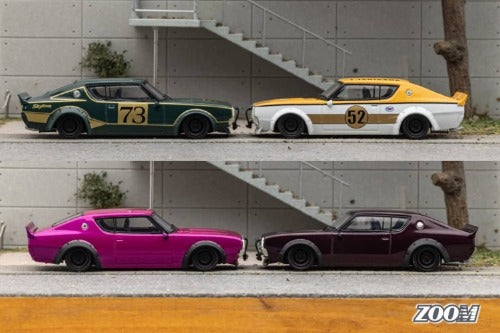 (Pre-Order) Zoom Nissan Skyline 2000 GT-R (KPGC10) YELLOW WHITE / GREEN / PINK / RED 1:64