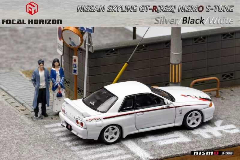 Focal Horizon Nissan Skyline R32 GT-R 3rd Gen Nismo S-Tune White Nismo Livery 1:64-R 3rd Gen Nismo S-Tune Nismo Livery 1:64