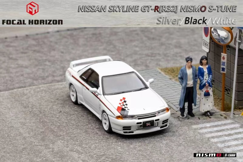 Focal Horizon Nissan Skyline R32 GT-R 3rd Gen Nismo S-Tune White Nismo Livery 1:64