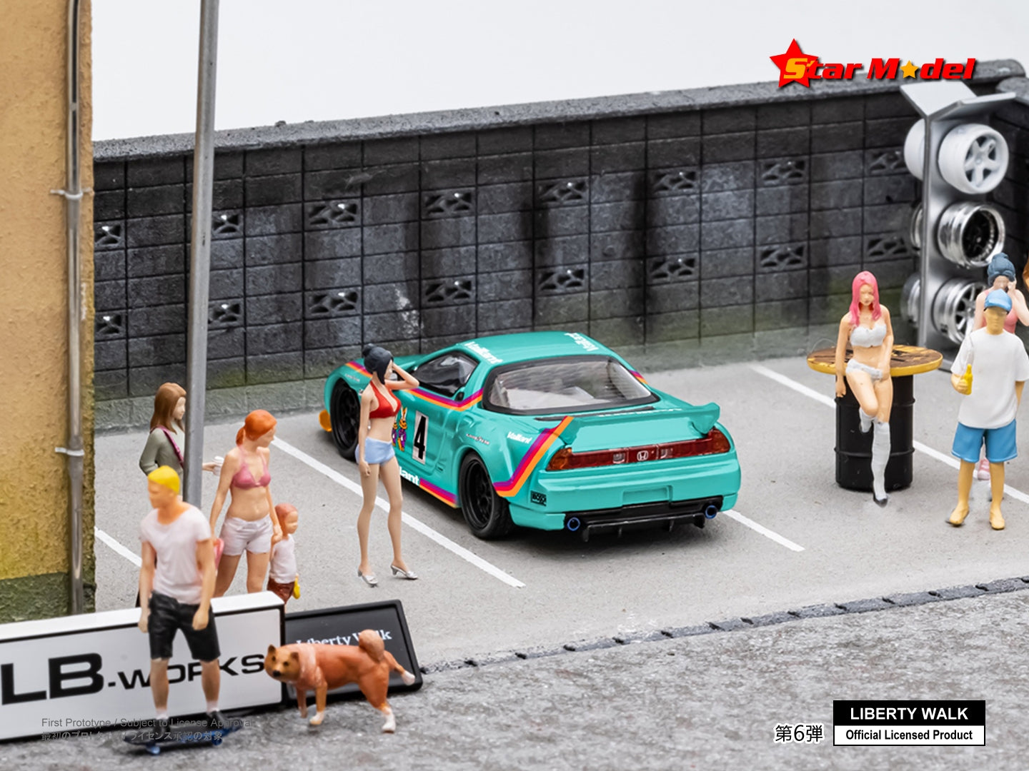 Star Model Honda NSX NA1 LBWK Green Vaillant Rabbit 1:64