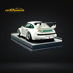 VIP Porsche RWB 964 Slantnose White Tiffany Green Interior 1:18 Scale Lim to 99 Pcs