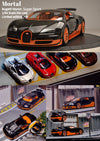 Mortal Bugatti Veyron Super Sport in Black/Orange With Adjustable Wing & Removable Rear Engine Cover 1:64