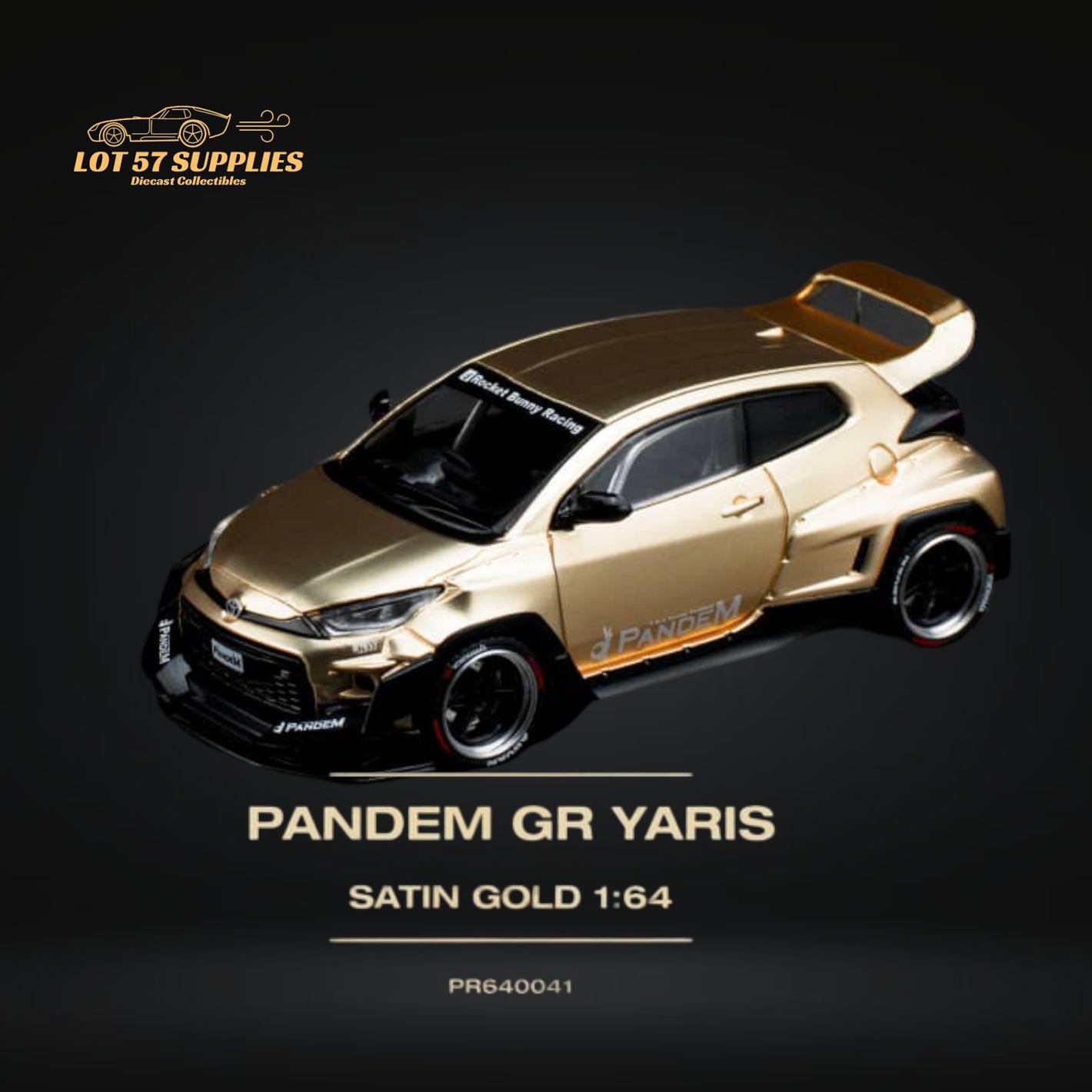 Pop Race Toyota Yaris Pandem GR Satin Gold 1:64 PR6400041