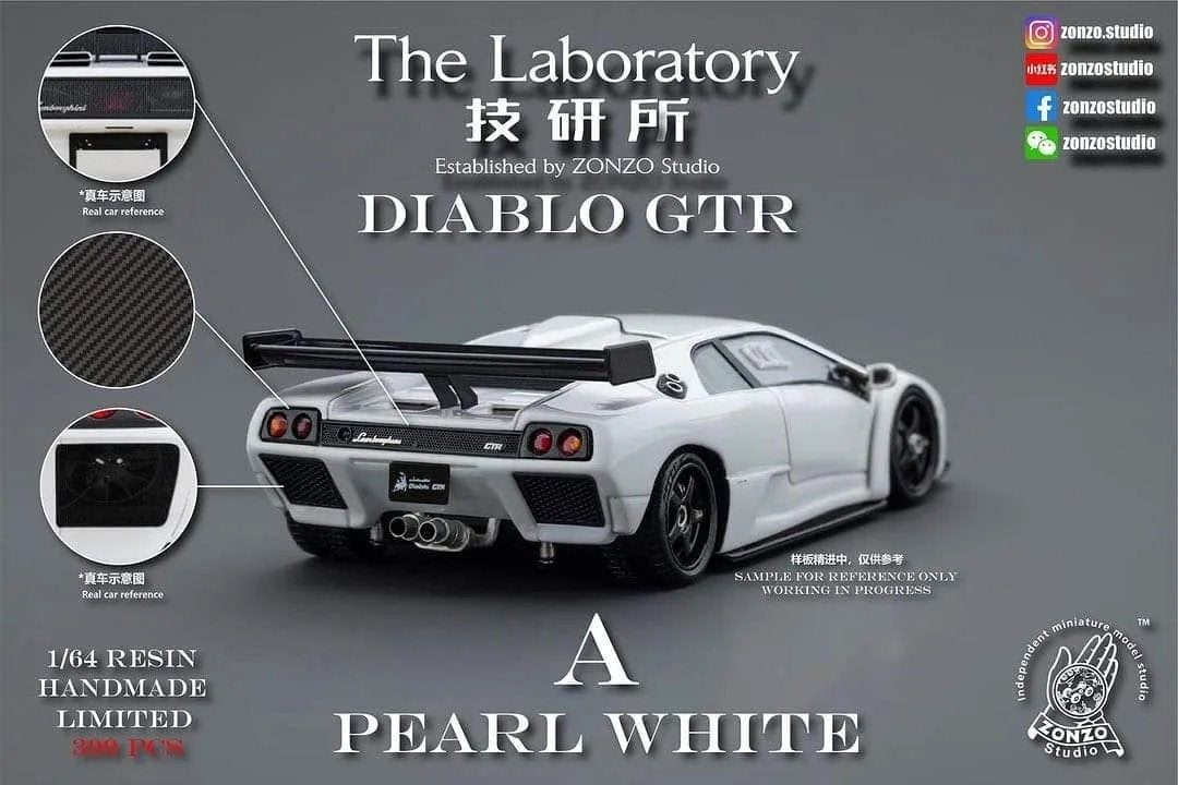 The Laboratory Lamborghini Diablo GT-R Established by ZONZO Studio 1:64 Resin Handmade Limited 