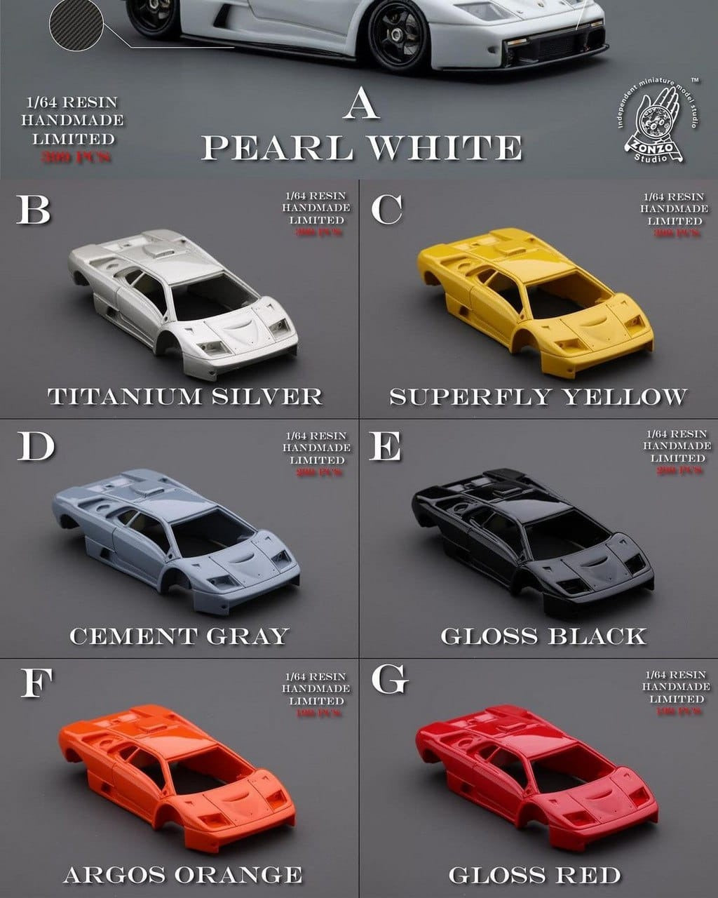 The Laboratory Lamborghini Diablo GT-R Established by ZONZO Studio 1:64 Resin Handmade Limited 