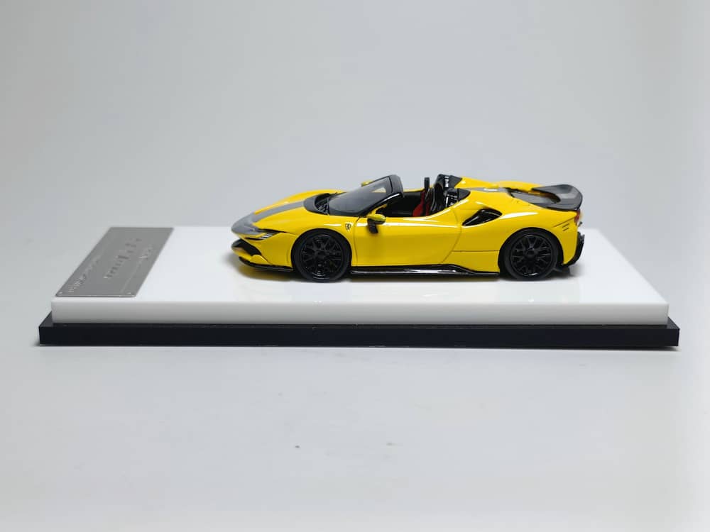 ScaleMini Ferrari SF90 Spider Yellow Resin Model 1:64 Limited to 499 Pcs