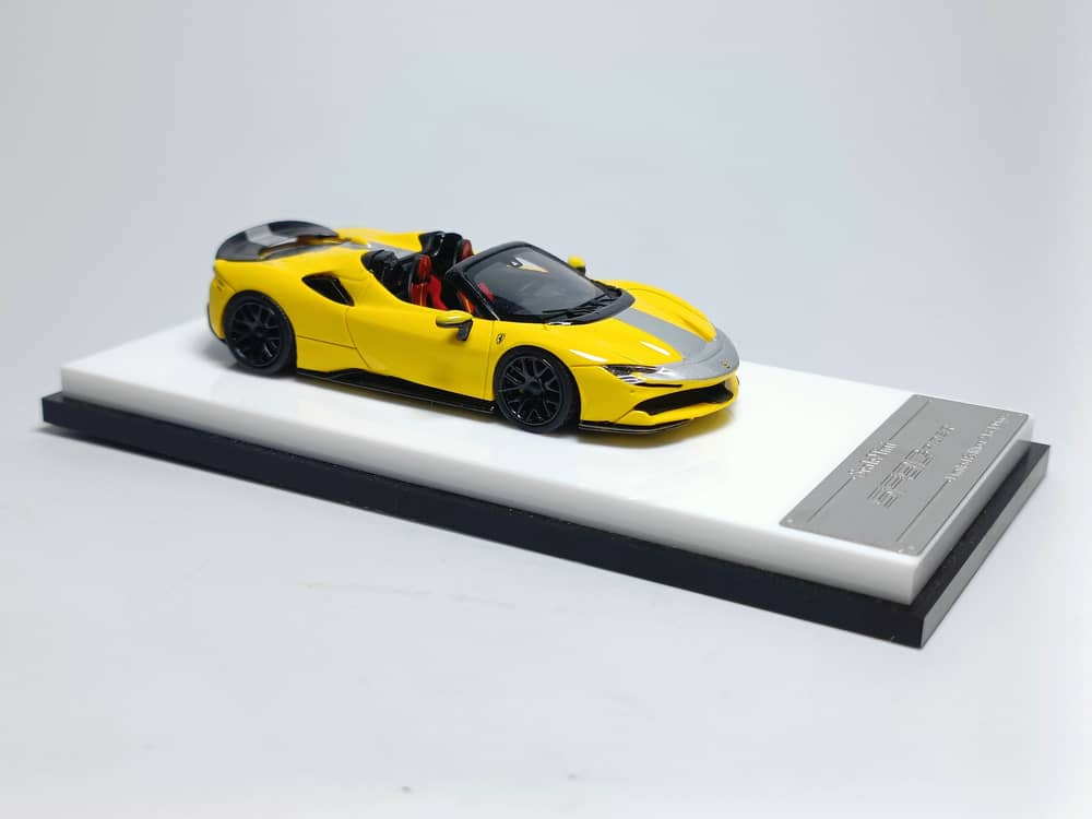 ScaleMini Ferrari SF90 Spider Yellow Resin Model 1:64 Limited to 499 Pcs