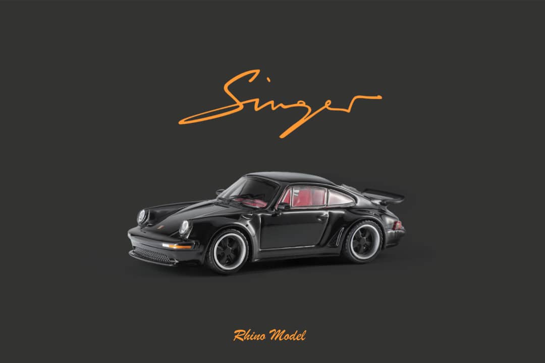 Rhino Model Porsche Singer Turbo 930 Modified Version Black with Red Interior 1:64 Limited to 699 Pcs
