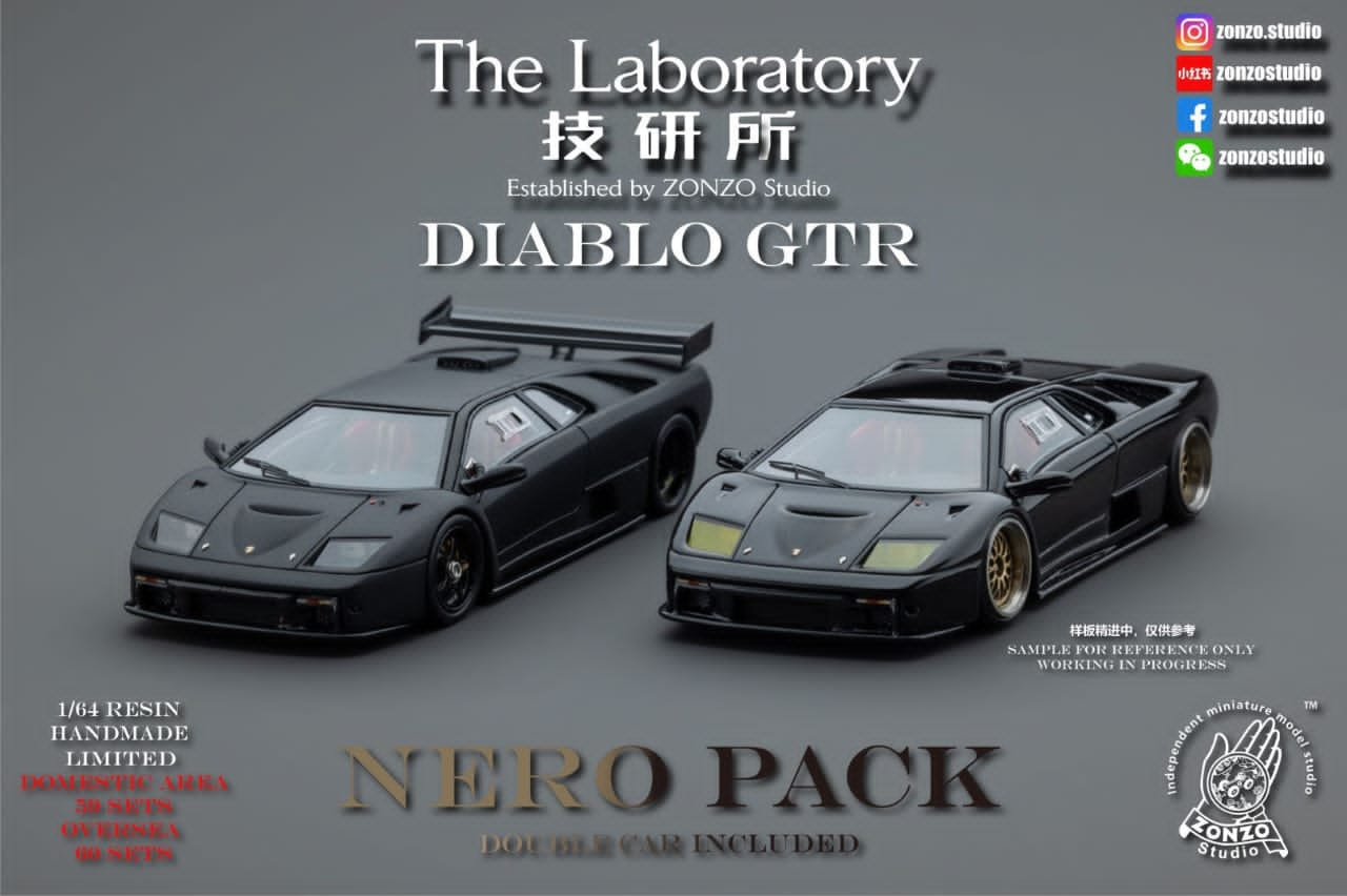 The Laboratory Lamborghini Diablo GT-R Established by ZONZO Studio "Set A" 1:64 Resin Handmade Limited to 60 Pcs Each