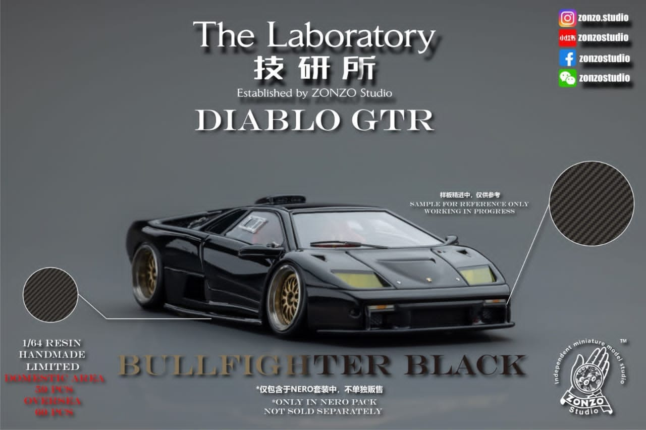 The Laboratory Lamborghini Diablo GT-R Established by ZONZO Studio "Set A" 1:64 Resin Handmade Limited to 60 Pcs Each