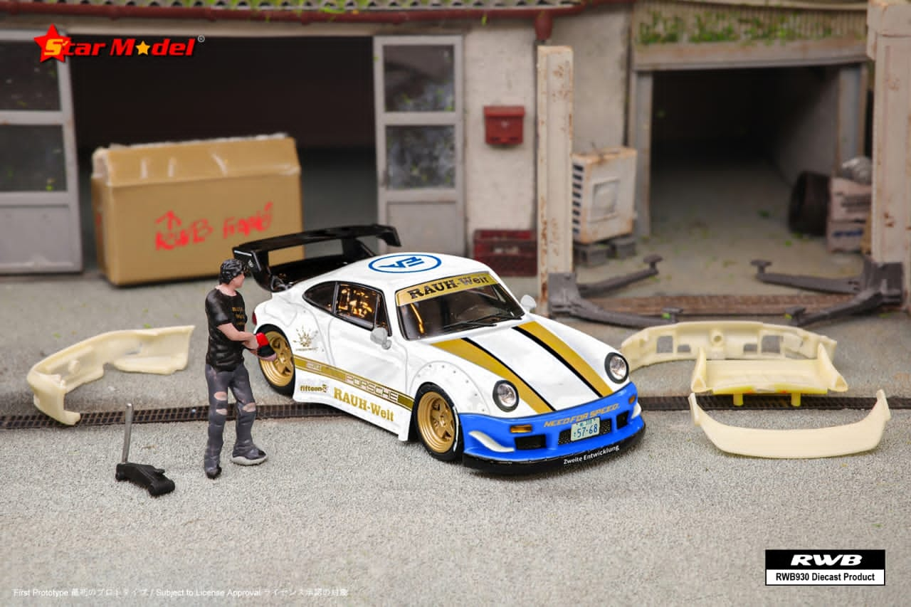 Star Model Porsche RWB 930 GT Wing NFS White Livery 1:64