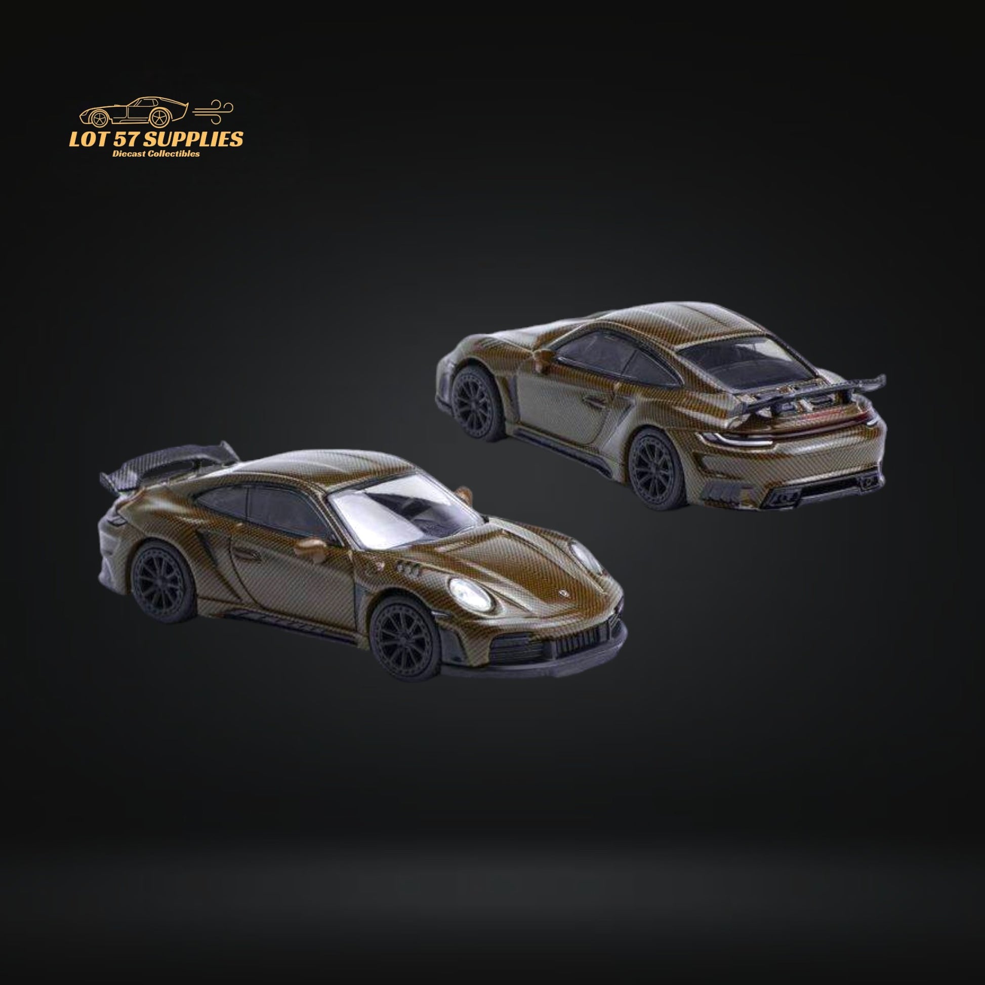 Pop Race Porsche 992 Stinger GT-R Brown Carbon Edition PR640049 1:64