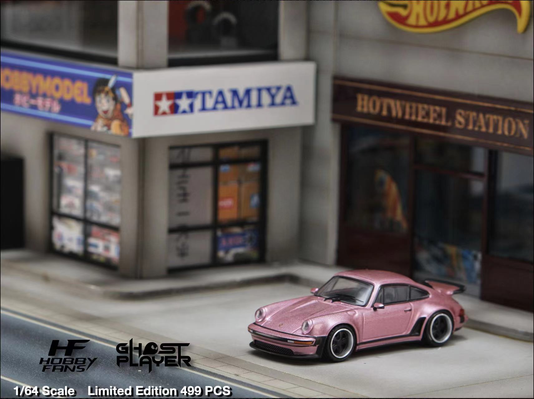 HobbyFans Porsche Singer 930 Turbo Study Ghost Player Custom Pink 1:64