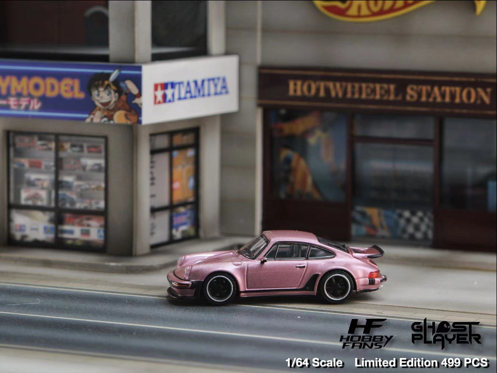 HobbyFans Porsche Singer 930 Turbo Study Ghost Player Custom Pink 1:64