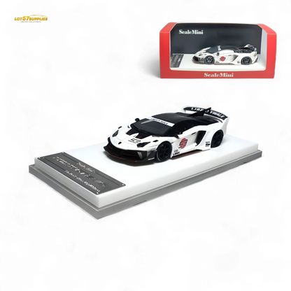 ScaleMini Lamborghini Aventador GT EVO LBWK LB-Silhouette Works in White Limited to 499 Pcs 1:64 Resin