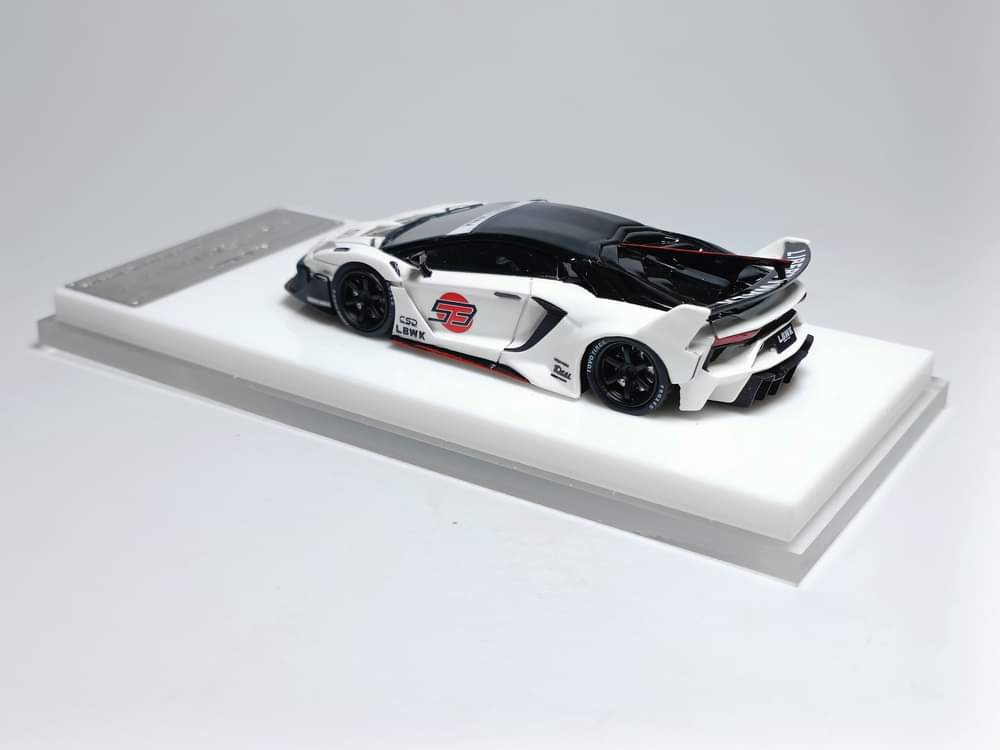 ScaleMini Lamborghini Aventador GT EVO LBWK LB-Silhouette Works in White Limited to 499 Pcs 1:64 Resin