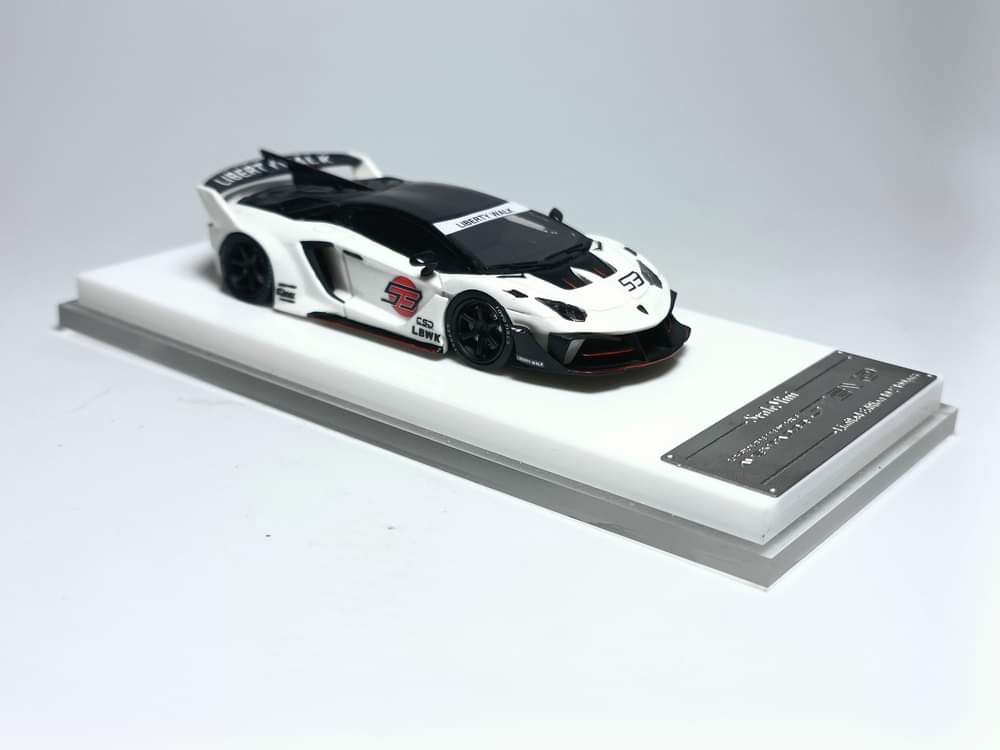 ScaleMini Lamborghini Aventador GT EVO LBWK LB-Silhouette Works in White Limited to 499 Pcs 1:64 Resin